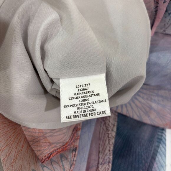 Jigsaw Spiro Print Silk Dress 4 Pastel Pink Blue A-line Flowy Airy Romantic Tea - Picture 8 of 12